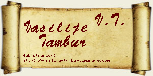 Vasilije Tambur vizit kartica